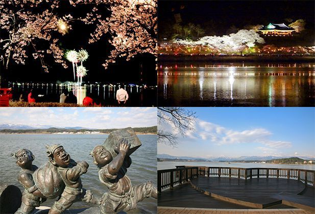 Take a stroll through the cherry blossom trees along Gyeongpo Lake